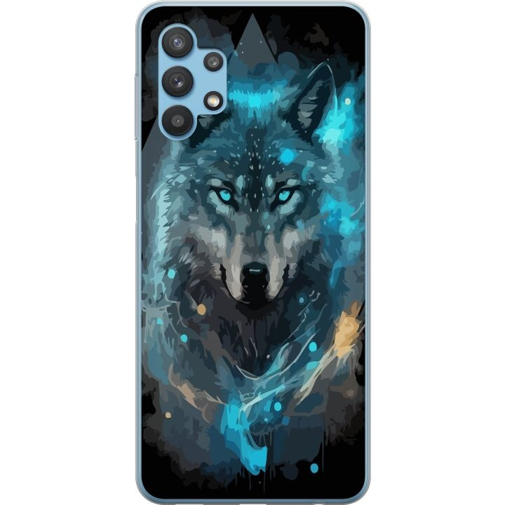 Mobiele hoes voor Samsung Galaxy A32 5G met Wolf ontwerp in de groep SMARTPHONE & TABLETS / Mobielbescherming / Samsung bij TP E-commerce Nordic AB (A59233)