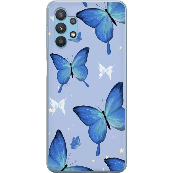 Mobiele hoes voor Samsung Galaxy A32 5G met Blauwe vlinders ontwerp in de groep SMARTPHONE & TABLETS / Mobielbescherming / Samsung bij TP E-commerce Nordic AB (A59244)