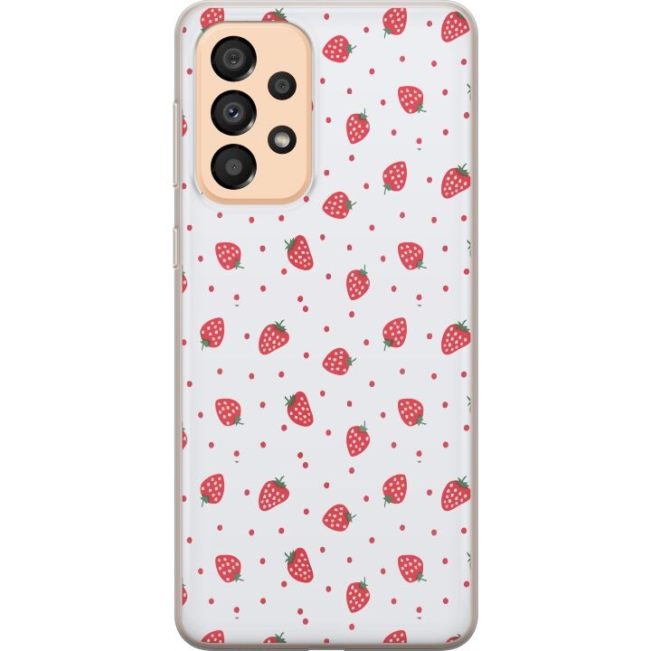 Mobiele hoes voor Samsung Galaxy A33 5G met Aardbeien ontwerp in de groep SMARTPHONE & TABLETS / Mobielbescherming / Samsung bij TP E-commerce Nordic AB (A59299)