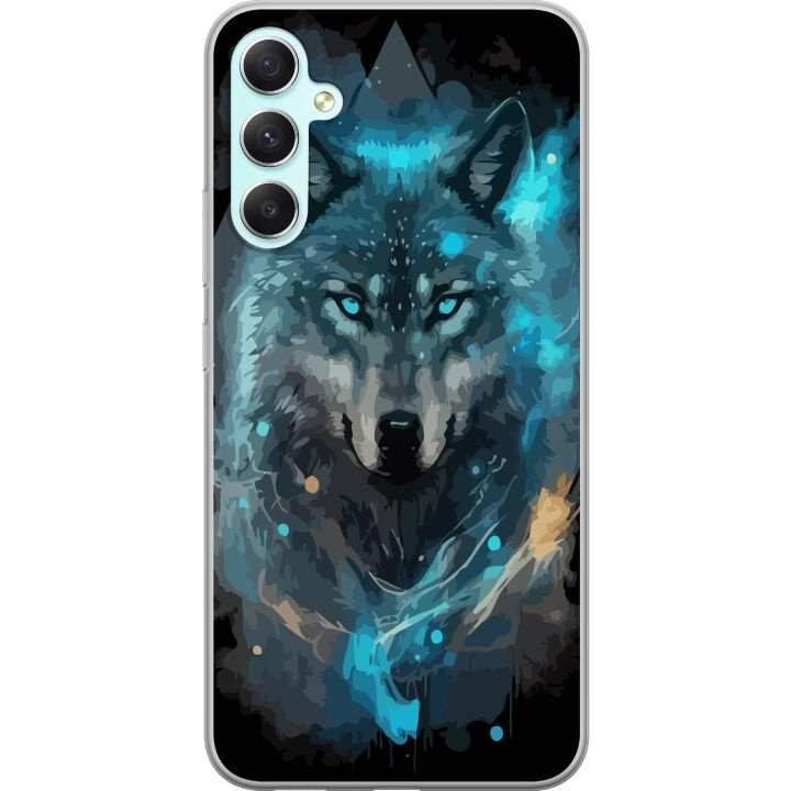 Mobiele hoes voor Samsung Galaxy A34 met Wolf ontwerp in de groep SMARTPHONE & TABLETS / Mobielbescherming / Samsung bij TP E-commerce Nordic AB (A59341)