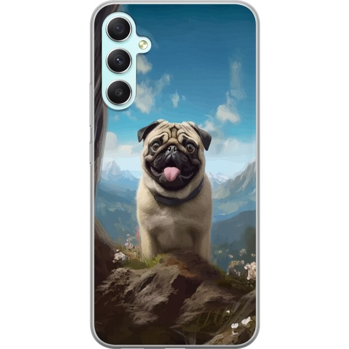 Mobiele hoes voor Samsung Galaxy A34 met Blije Hond ontwerp in de groep SMARTPHONE & TABLETS / Mobielbescherming / Samsung bij TP E-commerce Nordic AB (A59354)