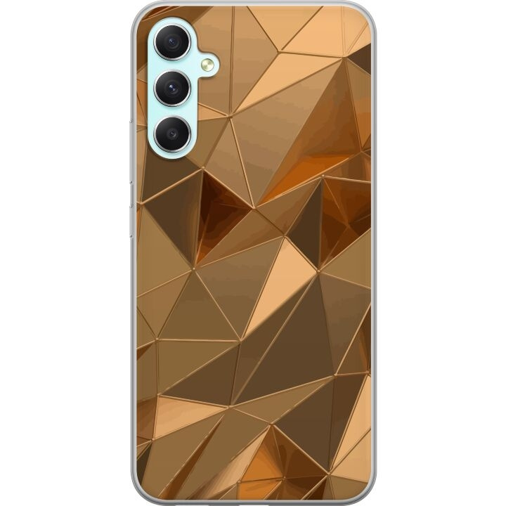 Mobiele hoes voor Samsung Galaxy A34 met 3D Goud ontwerp in de groep SMARTPHONE & TABLETS / Mobielbescherming / Samsung bij TP E-commerce Nordic AB (A59360)