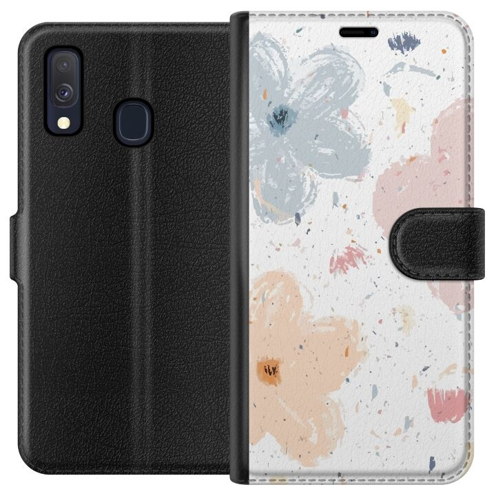 Portemonnee-hoesje voor Samsung Galaxy A40 met Bloemen ontwerp in de groep SMARTPHONE & TABLETS / Mobielbescherming / Samsung bij TP E-commerce Nordic AB (A59456)