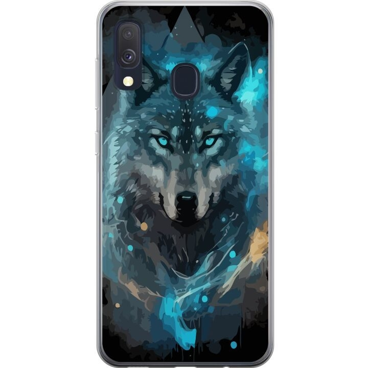 Mobiele hoes voor Samsung Galaxy A40 met Wolf ontwerp in de groep SMARTPHONE & TABLETS / Mobielbescherming / Samsung bij TP E-commerce Nordic AB (A59476)