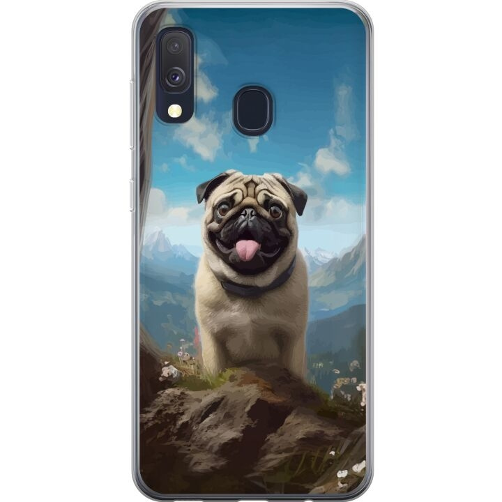 Mobiele hoes voor Samsung Galaxy A40 met Blije Hond ontwerp in de groep SMARTPHONE & TABLETS / Mobielbescherming / Samsung bij TP E-commerce Nordic AB (A59489)