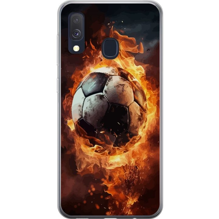 Mobiele hoes voor Samsung Galaxy A40 met Voetbal ontwerp in de groep SMARTPHONE & TABLETS / Mobielbescherming / Samsung bij TP E-commerce Nordic AB (A59492)