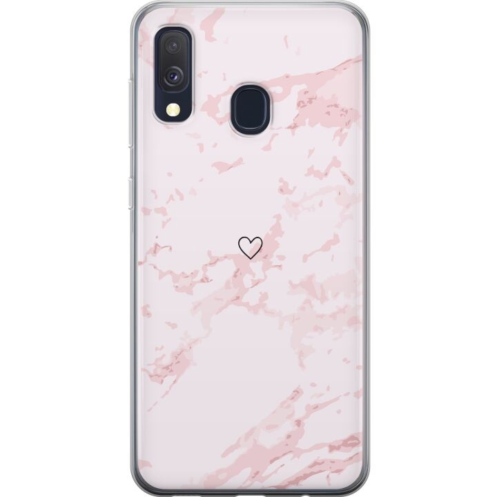 Mobiele hoes voor Samsung Galaxy A40 met Roze Hart ontwerp in de groep SMARTPHONE & TABLETS / Mobielbescherming / Samsung bij TP E-commerce Nordic AB (A59494)