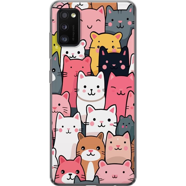 Mobiele hoes voor Samsung Galaxy A41 met Kattenpatroon ontwerp in de groep SMARTPHONE & TABLETS / Mobielbescherming / Samsung bij TP E-commerce Nordic AB (A59533)