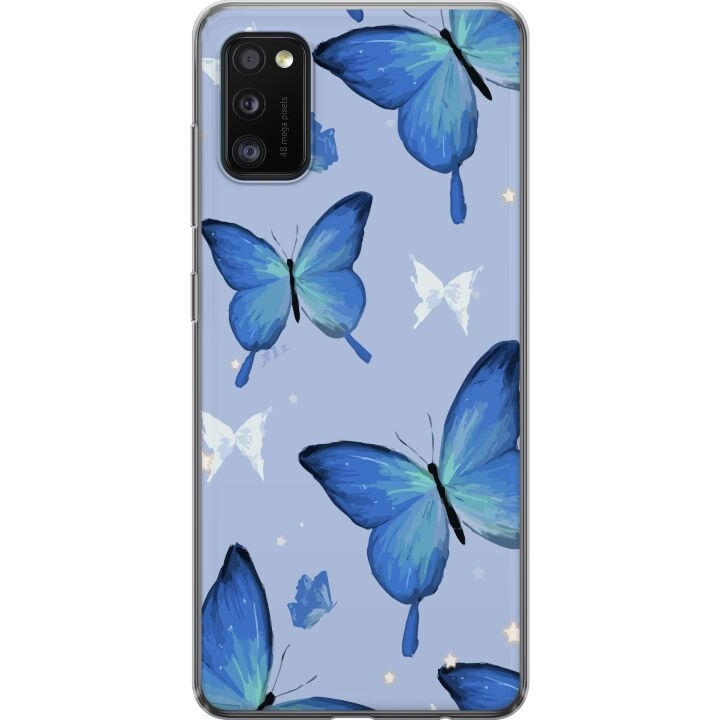 Mobiele hoes voor Samsung Galaxy A41 met Blauwe vlinders ontwerp in de groep SMARTPHONE & TABLETS / Mobielbescherming / Samsung bij TP E-commerce Nordic AB (A59541)