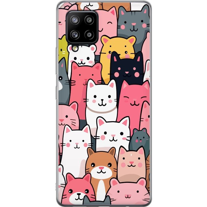 Mobiele hoes voor Samsung Galaxy A42 5G met Kattenpatroon ontwerp in de groep SMARTPHONE & TABLETS / Mobielbescherming / Samsung bij TP E-commerce Nordic AB (A59587)