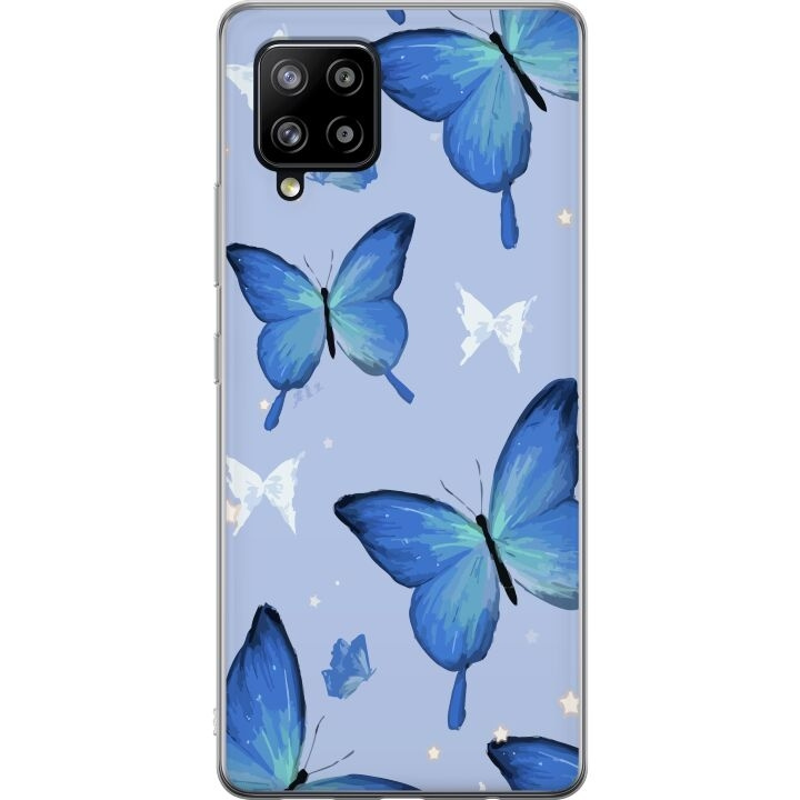 Mobiele hoes voor Samsung Galaxy A42 5G met Blauwe vlinders ontwerp in de groep SMARTPHONE & TABLETS / Mobielbescherming / Samsung bij TP E-commerce Nordic AB (A59595)