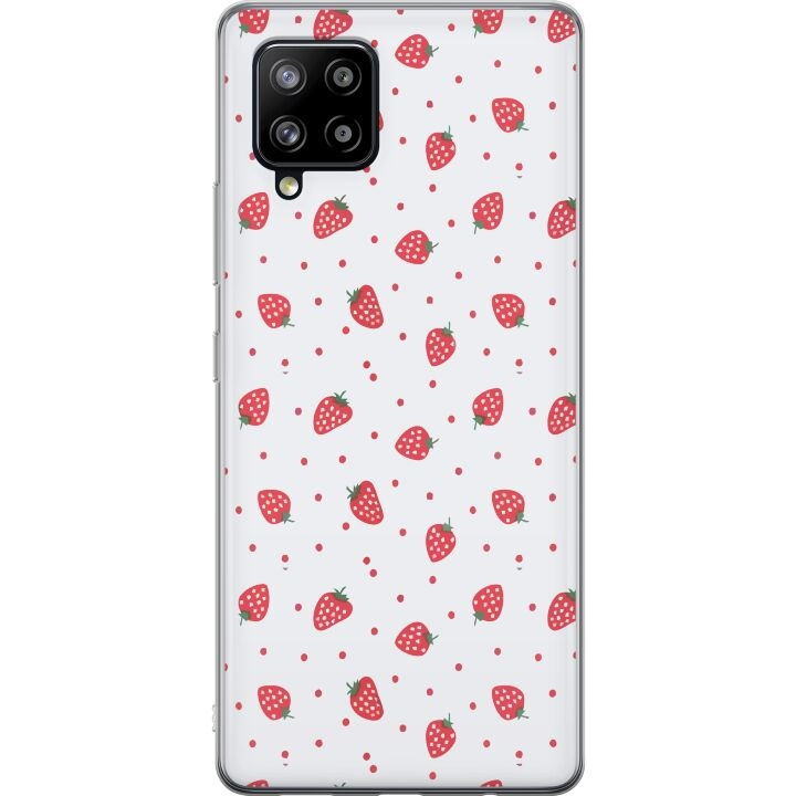 Mobiele hoes voor Samsung Galaxy A42 5G met Aardbeien ontwerp in de groep SMARTPHONE & TABLETS / Mobielbescherming / Samsung bij TP E-commerce Nordic AB (A59596)