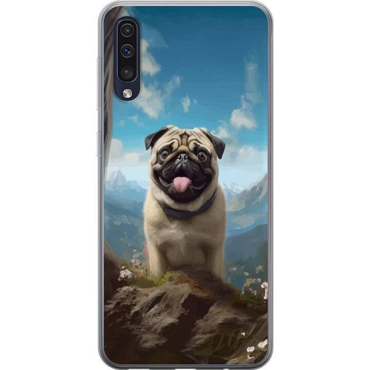 Mobiele hoes voor Samsung Galaxy A50 met Blije Hond ontwerp in de groep SMARTPHONE & TABLETS / Mobielbescherming / Samsung bij TP E-commerce Nordic AB (A59651)