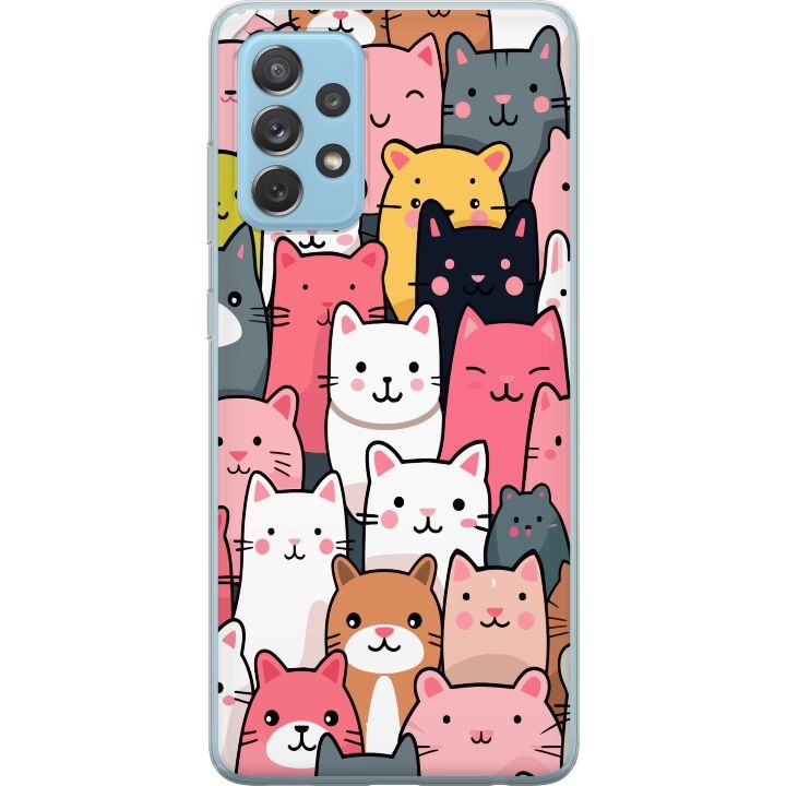 Mobiele hoes voor Samsung Galaxy A52 5G met Kattenpatroon ontwerp in de groep SMARTPHONE & TABLETS / Mobielbescherming / Samsung bij TP E-commerce Nordic AB (A59749)