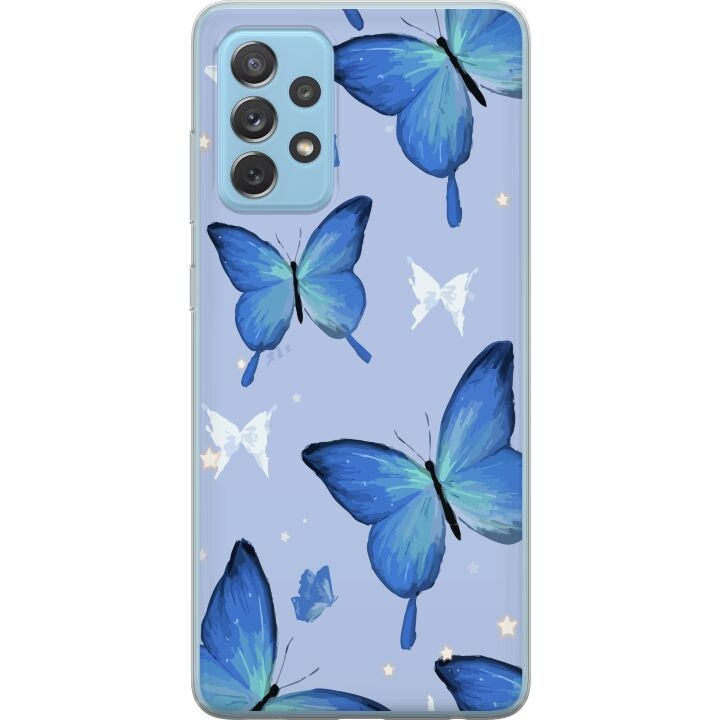 Mobiele hoes voor Samsung Galaxy A52 5G met Blauwe vlinders ontwerp in de groep SMARTPHONE & TABLETS / Mobielbescherming / Samsung bij TP E-commerce Nordic AB (A59757)