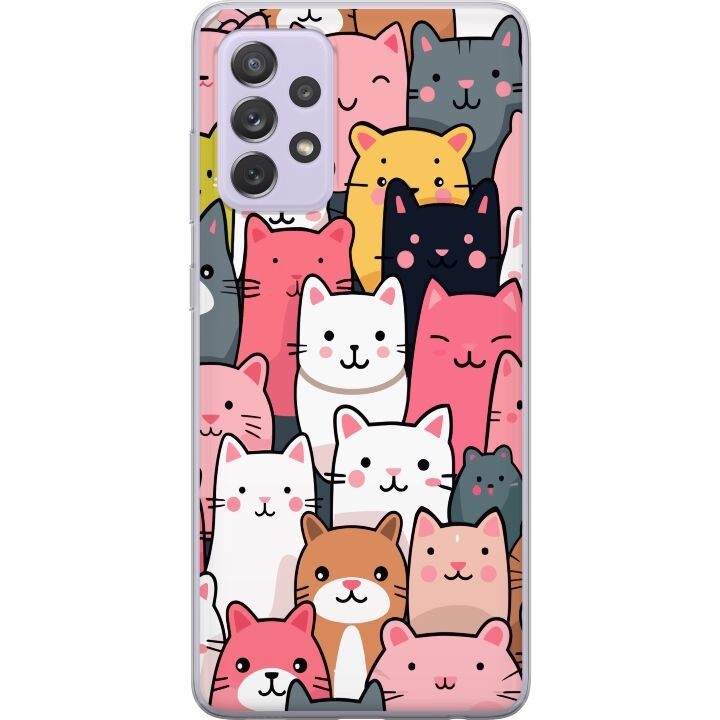 Mobiele hoes voor Samsung Galaxy A52s 5G met Kattenpatroon ontwerp in de groep SMARTPHONE & TABLETS / Mobielbescherming / Samsung bij TP E-commerce Nordic AB (A59803)