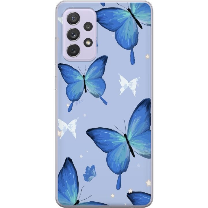 Mobiele hoes voor Samsung Galaxy A52s 5G met Blauwe vlinders ontwerp in de groep SMARTPHONE & TABLETS / Mobielbescherming / Samsung bij TP E-commerce Nordic AB (A59811)