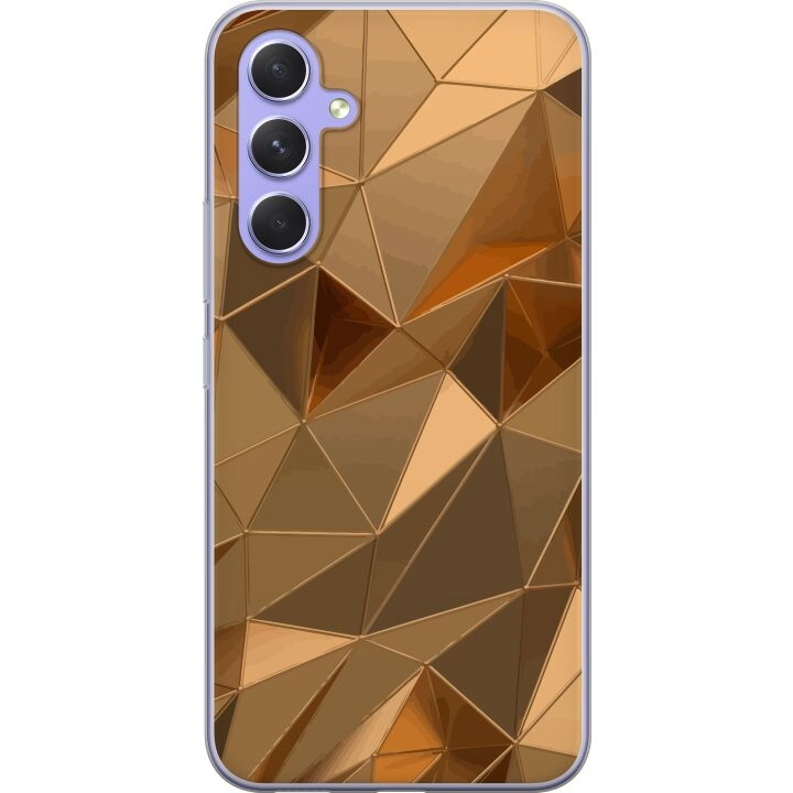 Mobiele hoes voor Samsung Galaxy A54 met 3D Goud ontwerp in de groep SMARTPHONE & TABLETS / Mobielbescherming / Samsung bij TP E-commerce Nordic AB (A59927)