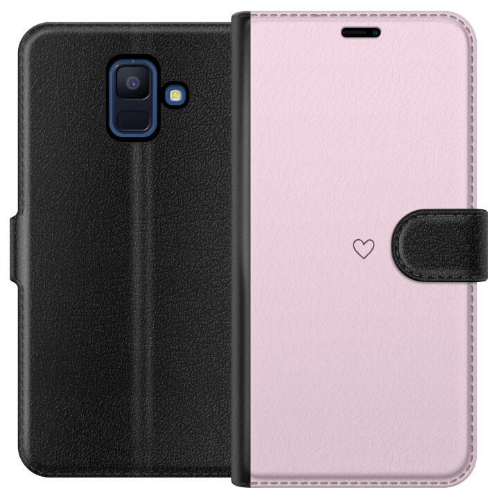 Portemonnee-hoesje voor Samsung Galaxy A6 (2018) met Hart ontwerp in de groep SMARTPHONE & TABLETS / Mobielbescherming / Samsung bij TP E-commerce Nordic AB (A59976)