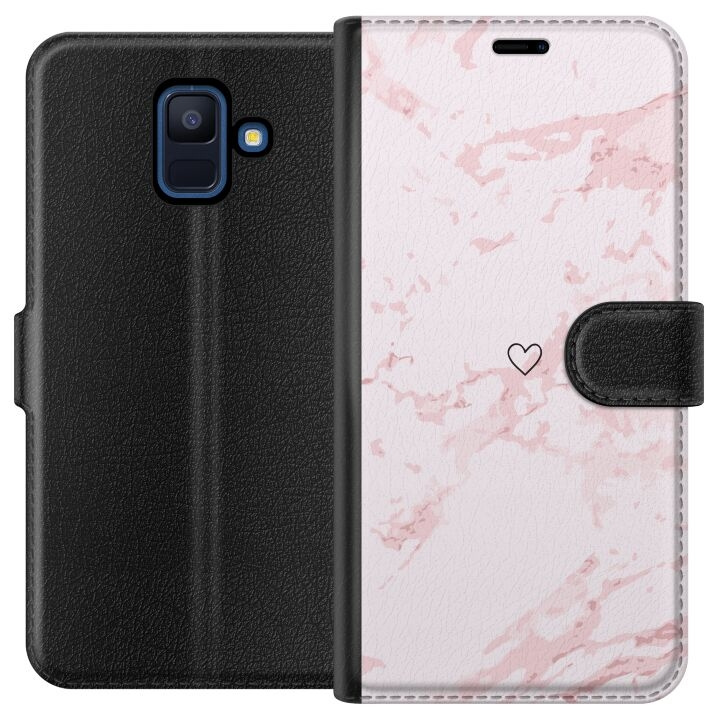 Portemonnee-hoesje voor Samsung Galaxy A6 (2018) met Roze Hart ontwerp in de groep SMARTPHONE & TABLETS / Mobielbescherming / Samsung bij TP E-commerce Nordic AB (A59980)