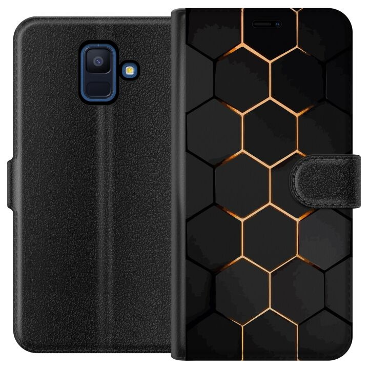 Portemonnee-hoesje voor Samsung Galaxy A6 (2018) met Luxe Patroon ontwerp in de groep SMARTPHONE & TABLETS / Mobielbescherming / Samsung bij TP E-commerce Nordic AB (A59982)