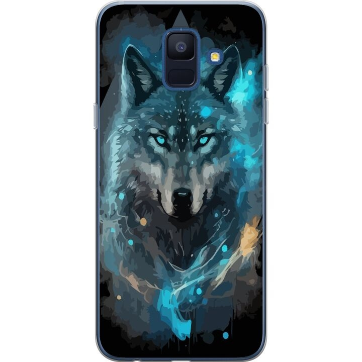 Mobiele hoes voor Samsung Galaxy A6 (2018) met Wolf ontwerp in de groep SMARTPHONE & TABLETS / Mobielbescherming / Samsung bij TP E-commerce Nordic AB (A59989)