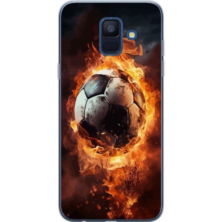 Mobiele hoes voor Samsung Galaxy A6 (2018) met Voetbal ontwerp in de groep SMARTPHONE & TABLETS / Mobielbescherming / Samsung bij TP E-commerce Nordic AB (A60005)