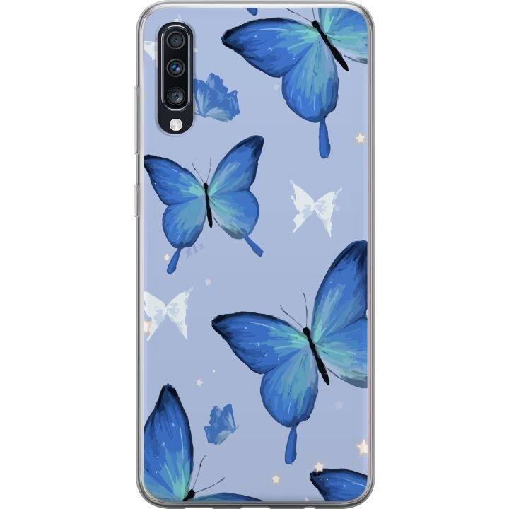 Mobiele hoes voor Samsung Galaxy A70 met Blauwe vlinders ontwerp in de groep SMARTPHONE & TABLETS / Mobielbescherming / Samsung bij TP E-commerce Nordic AB (A60027)