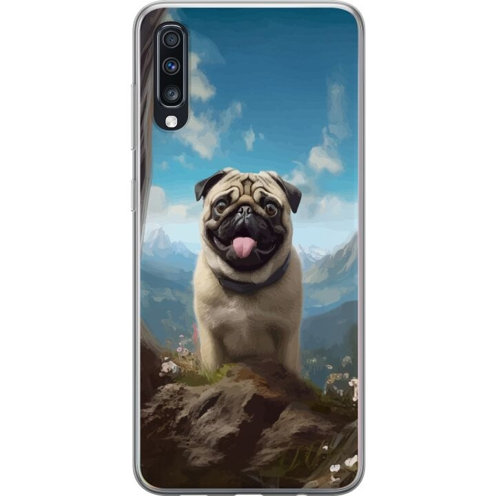 Mobiele hoes voor Samsung Galaxy A70 met Blije Hond ontwerp in de groep SMARTPHONE & TABLETS / Mobielbescherming / Samsung bij TP E-commerce Nordic AB (A60029)