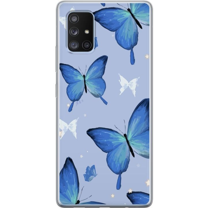 Mobiele hoes voor Samsung Galaxy A71 5G met Blauwe vlinders ontwerp in de groep SMARTPHONE & TABLETS / Mobielbescherming / Samsung bij TP E-commerce Nordic AB (A60108)