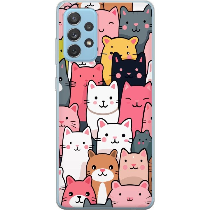 Mobiele hoes voor Samsung Galaxy A72 5G met Kattenpatroon ontwerp in de groep SMARTPHONE & TABLETS / Mobielbescherming / Samsung bij TP E-commerce Nordic AB (A60154)