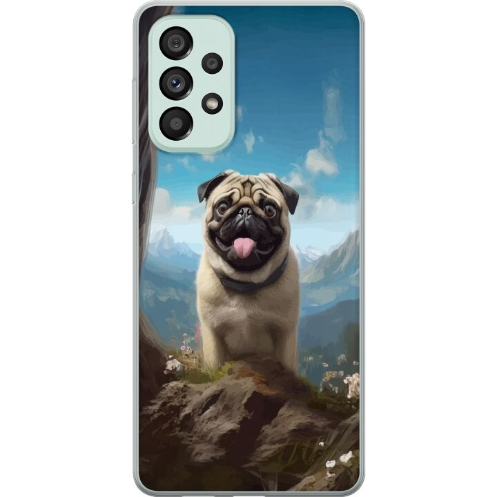 Mobiele hoes voor Samsung Galaxy A73 5G met Blije Hond ontwerp in de groep SMARTPHONE & TABLETS / Mobielbescherming / Samsung bij TP E-commerce Nordic AB (A60191)