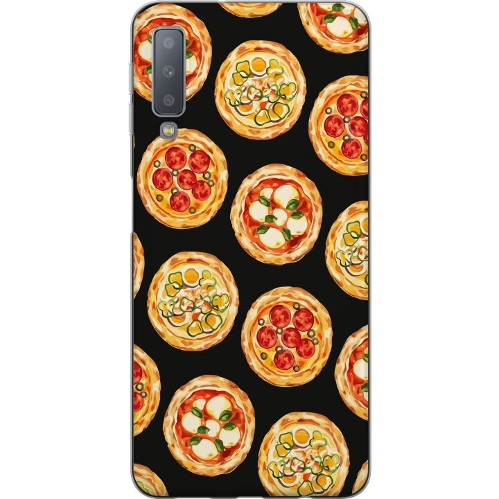 Mobiele hoes voor Samsung Galaxy A7 (2018) met Pizza ontwerp in de groep SMARTPHONE & TABLETS / Mobielbescherming / Samsung bij TP E-commerce Nordic AB (A60213)