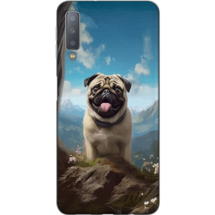 Mobiele hoes voor Samsung Galaxy A7 (2018) met Blije Hond ontwerp in de groep SMARTPHONE & TABLETS / Mobielbescherming / Samsung bij TP E-commerce Nordic AB (A60218)