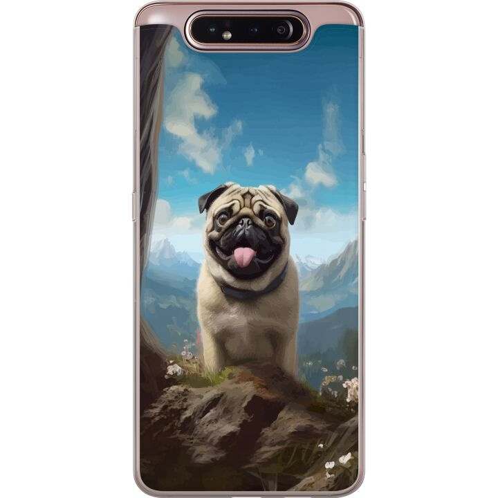 Mobiele hoes voor Samsung Galaxy A80 met Blije Hond ontwerp in de groep SMARTPHONE & TABLETS / Mobielbescherming / Samsung bij TP E-commerce Nordic AB (A60245)