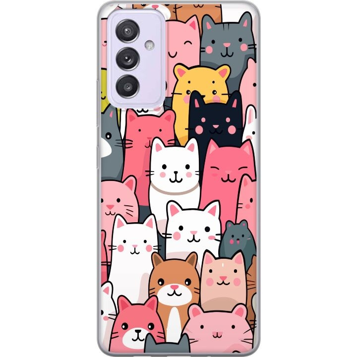 Mobiele hoes voor Samsung Galaxy A82 5G met Kattenpatroon ontwerp in de groep SMARTPHONE & TABLETS / Mobielbescherming / Samsung bij TP E-commerce Nordic AB (A60289)