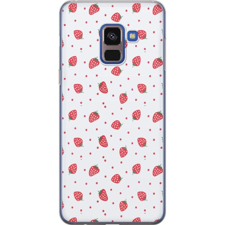 Mobiele hoes voor Samsung Galaxy A8 (2018) met Aardbeien ontwerp in de groep SMARTPHONE & TABLETS / Mobielbescherming / Samsung bij TP E-commerce Nordic AB (A60325)