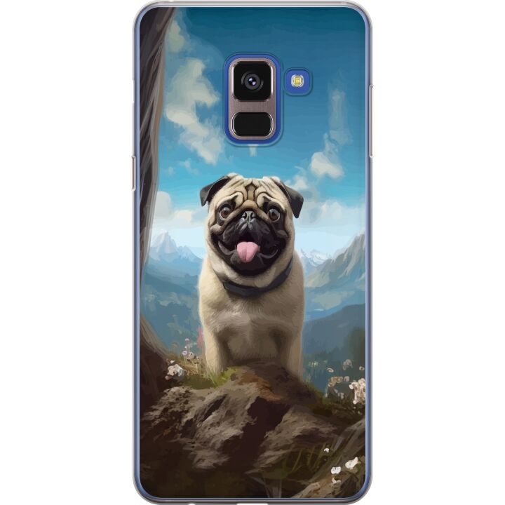 Mobiele hoes voor Samsung Galaxy A8 (2018) met Blije Hond ontwerp in de groep SMARTPHONE & TABLETS / Mobielbescherming / Samsung bij TP E-commerce Nordic AB (A60326)