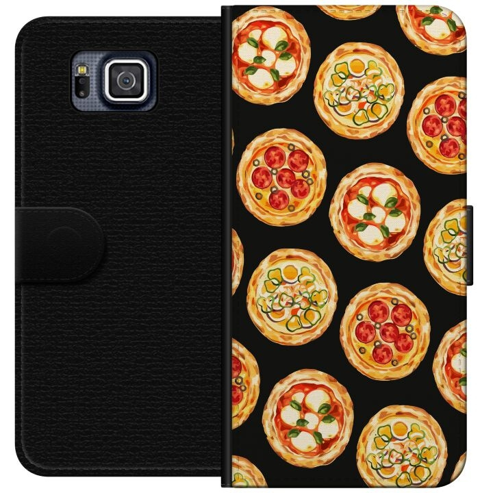 Portemonnee-hoesje voor Samsung Galaxy Alpha met Pizza ontwerp in de groep SMARTPHONE & TABLETS / Mobielbescherming / Samsung bij TP E-commerce Nordic AB (A60348)