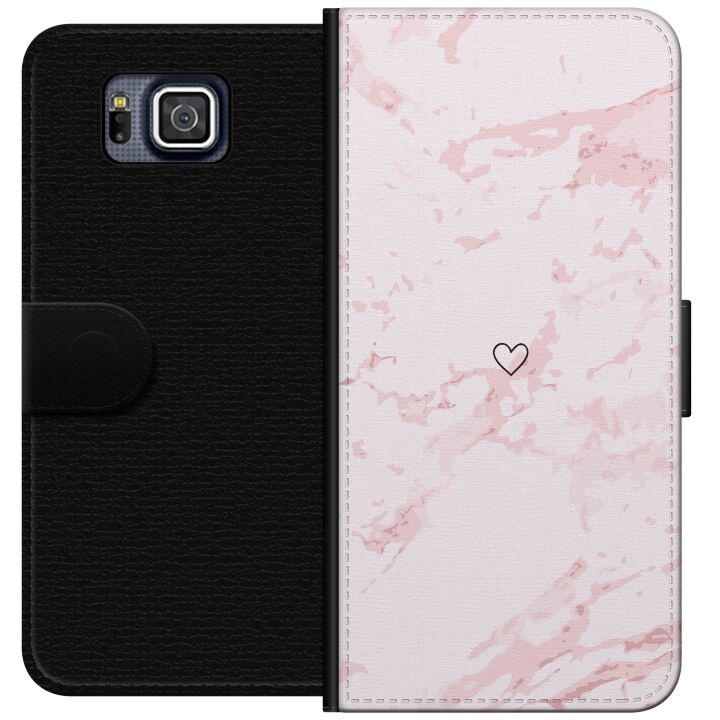 Portemonnee-hoesje voor Samsung Galaxy Alpha met Roze Hart ontwerp in de groep SMARTPHONE & TABLETS / Mobielbescherming / Samsung bij TP E-commerce Nordic AB (A60358)