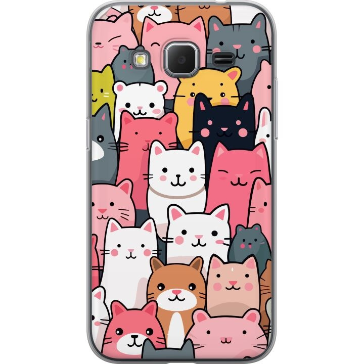 Mobiele hoes voor Samsung Galaxy Core Prime met Kattenpatroon ontwerp in de groep SMARTPHONE & TABLETS / Mobielbescherming / Samsung bij TP E-commerce Nordic AB (A60370)