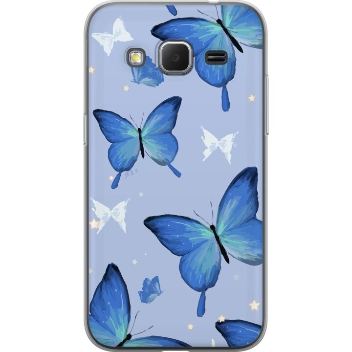 Mobiele hoes voor Samsung Galaxy Core Prime met Blauwe vlinders ontwerp in de groep SMARTPHONE & TABLETS / Mobielbescherming / Samsung bij TP E-commerce Nordic AB (A60378)