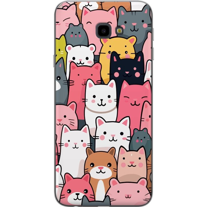 Mobiele hoes voor Samsung Galaxy J4+ met Kattenpatroon ontwerp in de groep SMARTPHONE & TABLETS / Mobielbescherming / Samsung bij TP E-commerce Nordic AB (A60424)