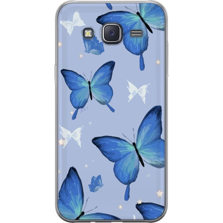 Mobiele hoes voor Samsung Galaxy J5 met Blauwe vlinders ontwerp in de groep SMARTPHONE & TABLETS / Mobielbescherming / Samsung bij TP E-commerce Nordic AB (A60459)