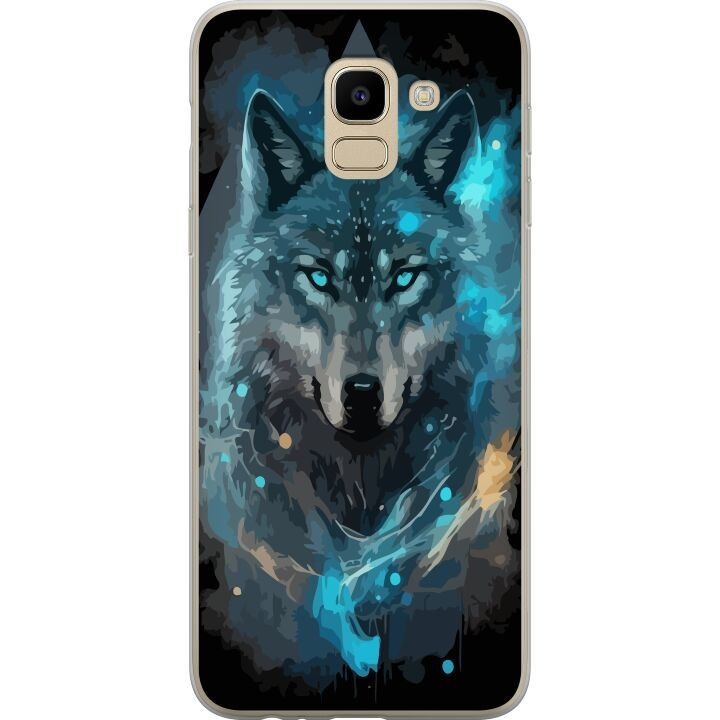 Mobiele hoes voor Samsung Galaxy J6 met Wolf ontwerp in de groep SMARTPHONE & TABLETS / Mobielbescherming / Samsung bij TP E-commerce Nordic AB (A60475)