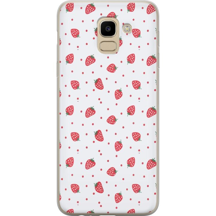 Mobiele hoes voor Samsung Galaxy J6 met Aardbeien ontwerp in de groep SMARTPHONE & TABLETS / Mobielbescherming / Samsung bij TP E-commerce Nordic AB (A60487)