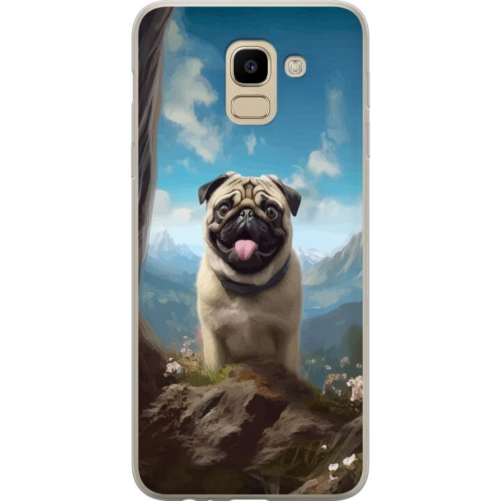 Mobiele hoes voor Samsung Galaxy J6 met Blije Hond ontwerp in de groep SMARTPHONE & TABLETS / Mobielbescherming / Samsung bij TP E-commerce Nordic AB (A60488)