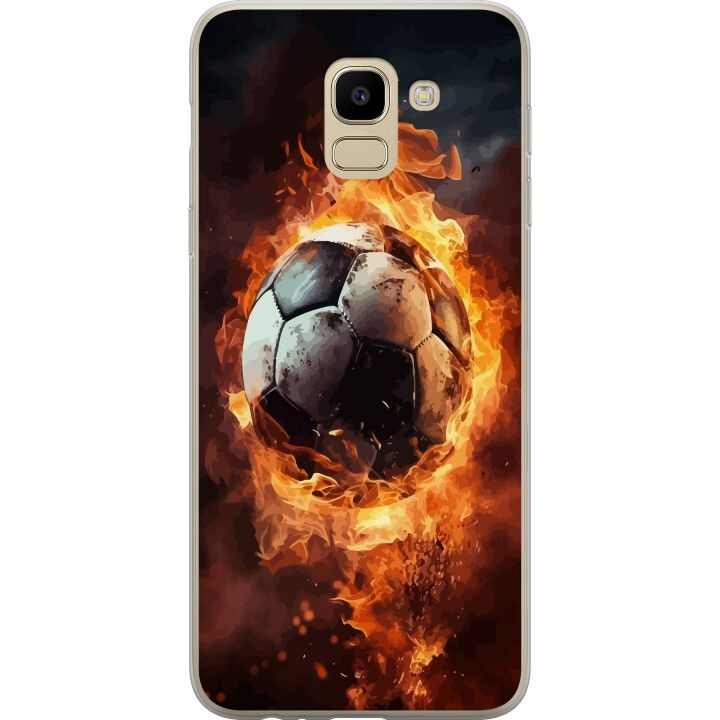 Mobiele hoes voor Samsung Galaxy J6 met Voetbal ontwerp in de groep SMARTPHONE & TABLETS / Mobielbescherming / Samsung bij TP E-commerce Nordic AB (A60491)