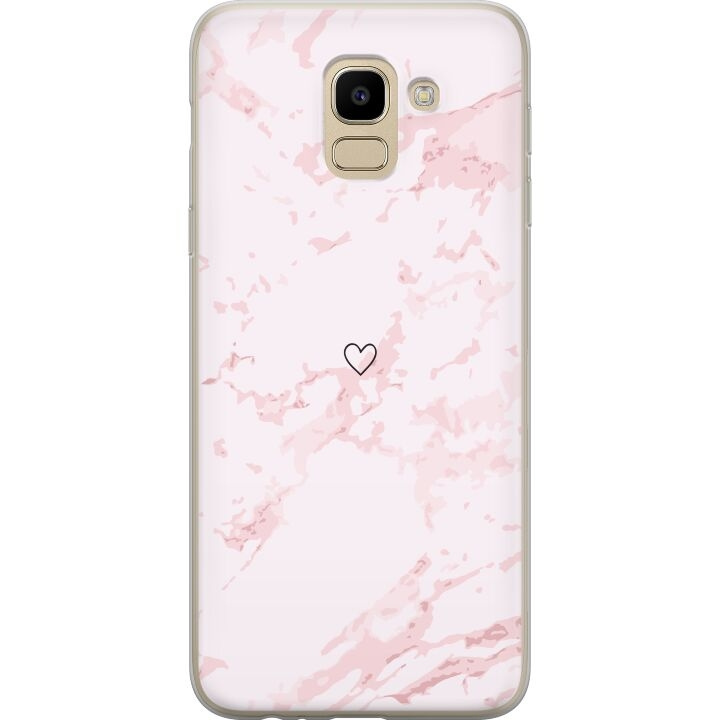 Mobiele hoes voor Samsung Galaxy J6 met Roze Hart ontwerp in de groep SMARTPHONE & TABLETS / Mobielbescherming / Samsung bij TP E-commerce Nordic AB (A60493)