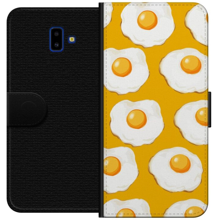 Portemonnee-hoesje voor Samsung Galaxy J6+ met Gebakken ei ontwerp in de groep SMARTPHONE & TABLETS / Mobielbescherming / Samsung bij TP E-commerce Nordic AB (A60499)